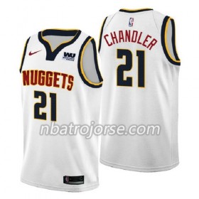 Män Denver Nuggets Tröja Wilson Chandler 21 2018-2019 Nike Vit Swingman